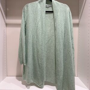 Light Green Open Cashmere Cardigan